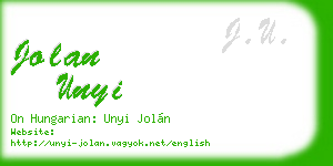 jolan unyi business card